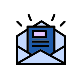 icon of opening envelope with a new letter