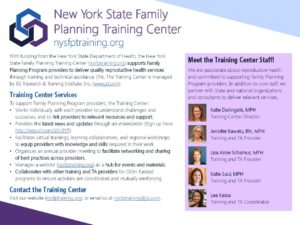 New York State Family Planning Training Center Overview - New York ...